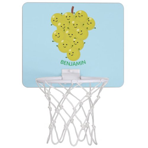 Cute funny bunch of grapes cartoon illustration mini basketball hoop