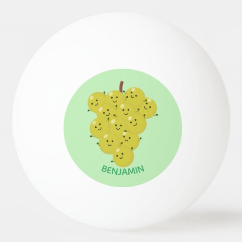 Cute funny bunch of grapes cartoon illustration ping pong ball