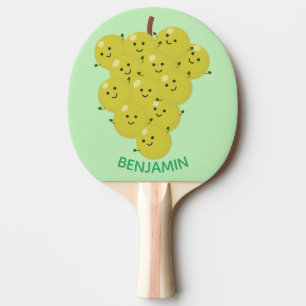Cute funny bunch of grapes cartoon illustration ping pong paddle