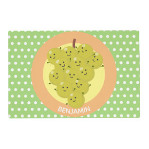 Cute funny bunch of grapes cartoon illustration placemat