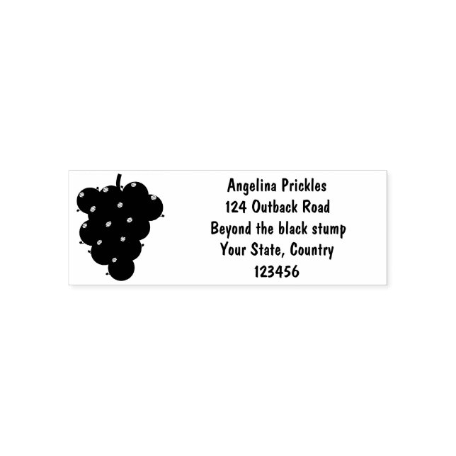 Cute funny bunch of grapes cartoon illustration self-inking stamp (Design)
