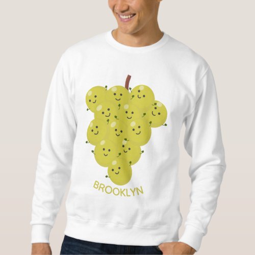 Cute funny bunch of grapes cartoon illustration sweatshirt