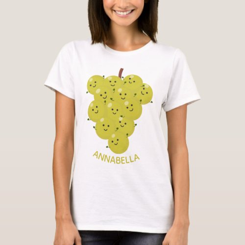 Cute funny bunch of grapes cartoon illustration T_Shirt