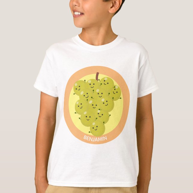 Cute funny bunch of grapes cartoon illustration T-Shirt (Front)