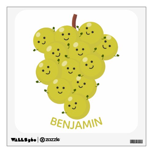 Cute funny bunch of grapes cartoon illustration wall decal