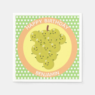 Cute funny bunch of grapes reunion cartoon napkins