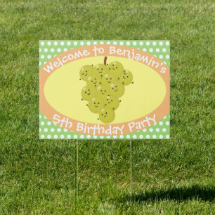 Cute funny bunch of grapes reunion cartoon sign
