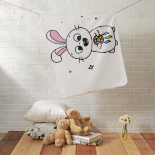 Cute & Funny Bunny  Baby Blanket