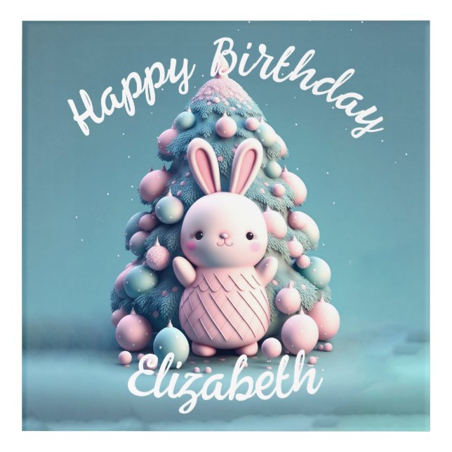 Cute ,funny ,bunny , kawaii style  acrylic print (Front)