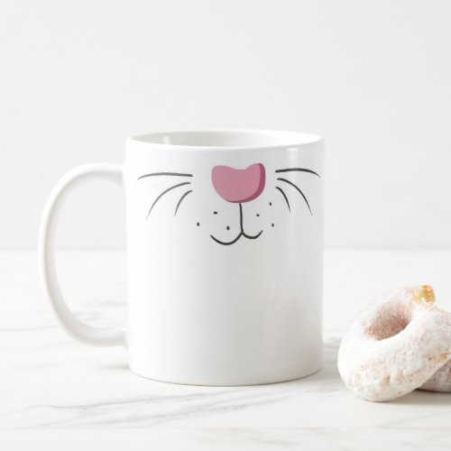 Cute Funny Bunny Rabbit Nose Emoji Coffee Mug