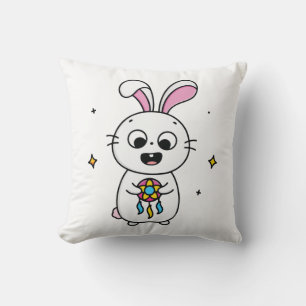 Cute & Funny Bunny Throw Pillow