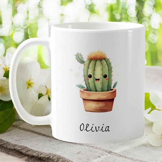 Cute Funny Cactus Garden Houseplant Personalized Coffee Mug (Creator Uploaded)