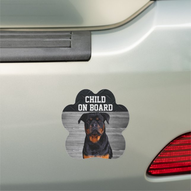 Cute Funny Camo Rottweiler Dog Animal Rugged Child Car Magnet (In Situ)