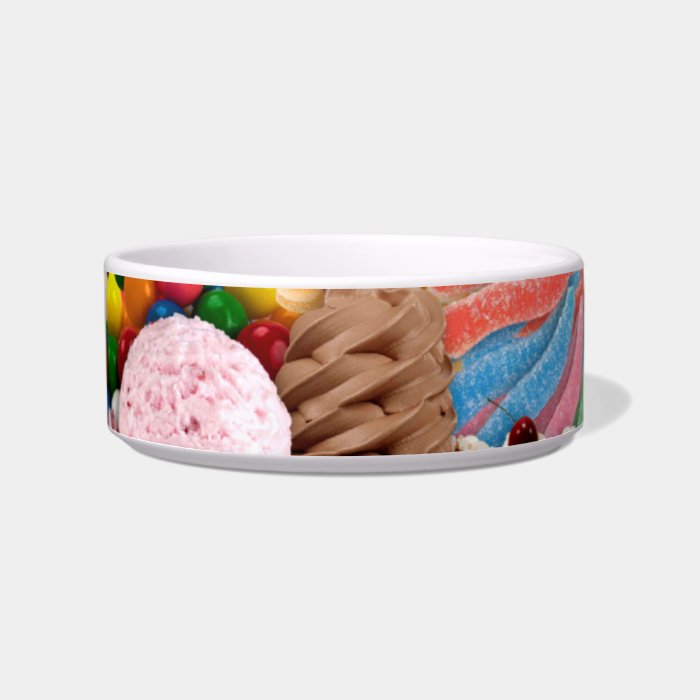 Cute Funny Candy Collage Cat Water Bowl
