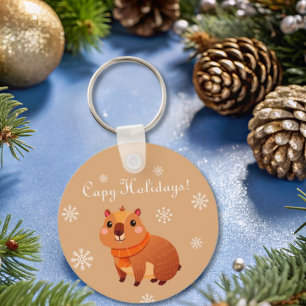 Cute funny capybara   keychain