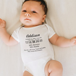 Cute Funny Care Label Humorous Baby Bodysuit