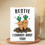 Cute Funny Carrot Pun Best Friend Happy Birthday Thank You Card<br><div class="desc">Looking for a unique way to express your love and humor to your best friend? Our funny carrot pun greeting card is the perfect choice for a bestie on his or her birthday! Customize it by adding your own personal message.</div>