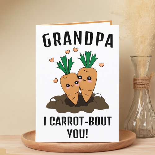 Cute Funny Carrot Pun Grandfather Happy Birthday Thank You Card