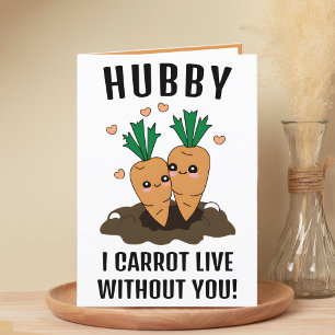 Cute Funny Carrot Pun Husband Happy Birthday Letterpress Thank You Card
