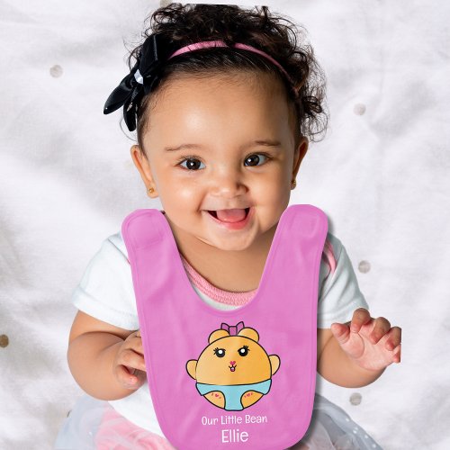 Cute Funny Cartoon Animal Pink Blue Yellow Sweet Baby Bib