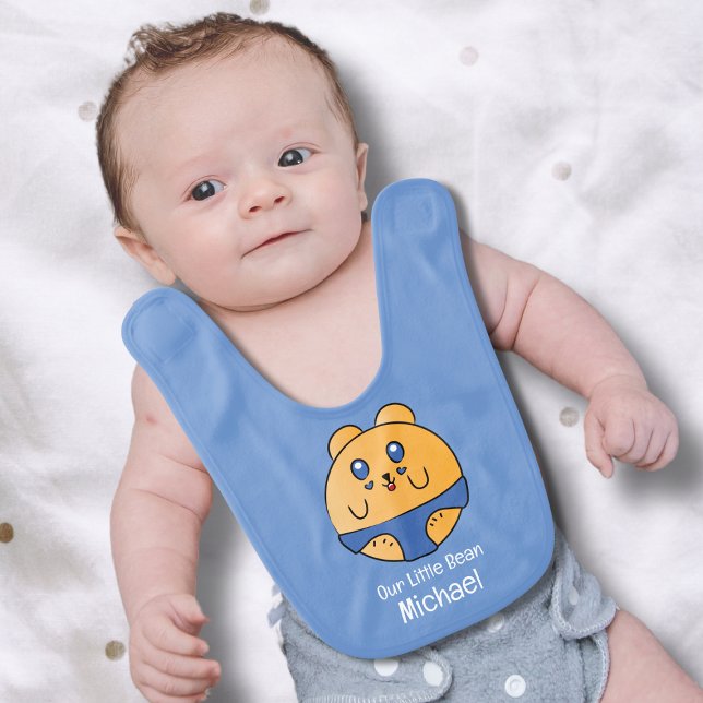 Cute Funny Cartoon Animal Red Blue Yellow Modern Baby Bib (Creator Uploaded)