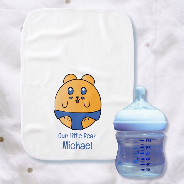 Cute Funny Cartoon Animal Red Blue Yellow Modern Baby Burp Cloth (Creator Uploaded)