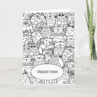 Cute Funny Cartoon Cats Coloring Color Yourself