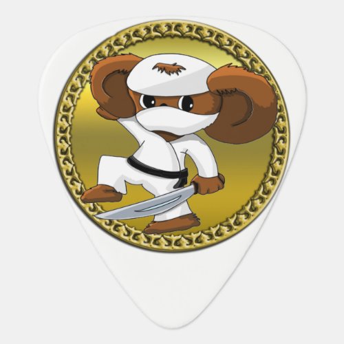 Cute funny cartoon Cheburashka bear with a sword Guitar Pick
