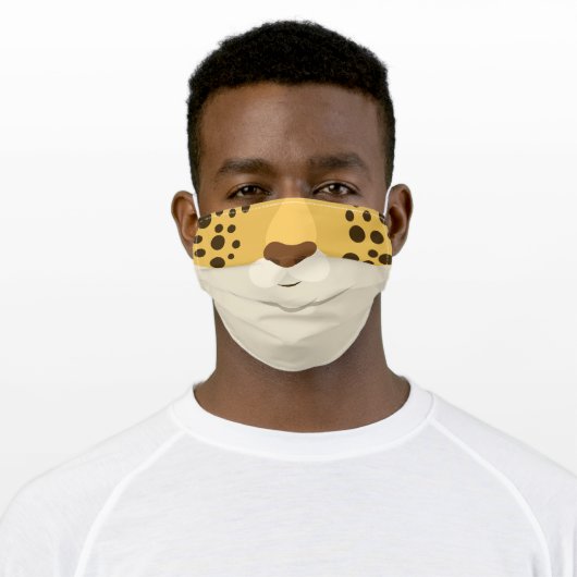 Cute Funny Cartoon Cheetah Leopard Animal Adult Cloth Face Mask (Worn)