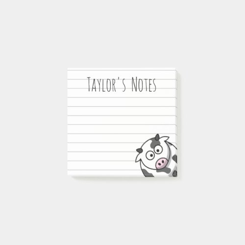 Cute Funny Cartoon Cow Post_it Notes