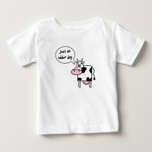 Cute Funny Cartoon Cow Udder Day Baby T_Shirt