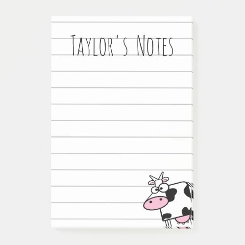 Cute Funny Cartoon Cow with Udders Post_it Notes