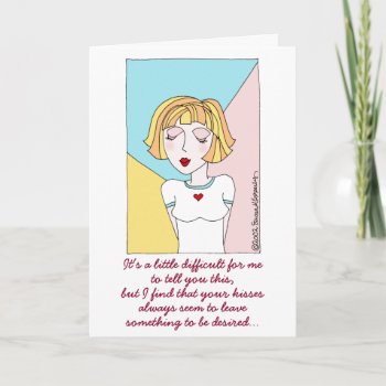 Cute Funny Cartoon Girl Love Crush Kisses Holiday Card by TigerLilyStudios at Zazzle