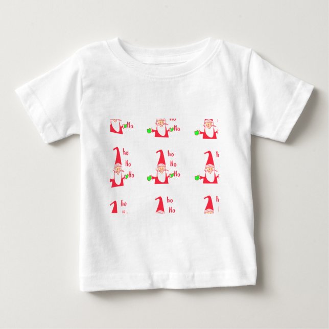 Cute  Funny Cartoon Mouse Santa Ho Ho Ho T-Shirt (Front)