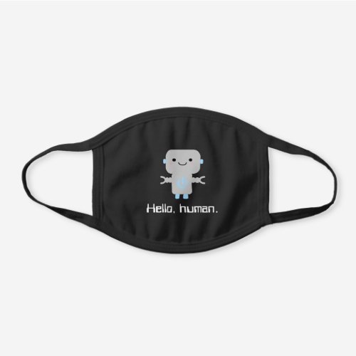 Cute Funny Cartoon Robot Black Cotton Face Mask