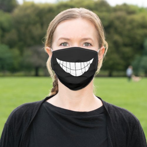 Cute Funny cartoon smile mouth white teeth Adult Cloth Face Mask