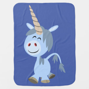 Cute Funny Cartoon Unicorn Baby Blanket