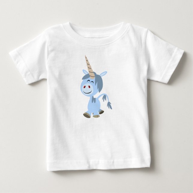 Cute Funny Cartoon Unicorn Baby T-Shirt (Front)