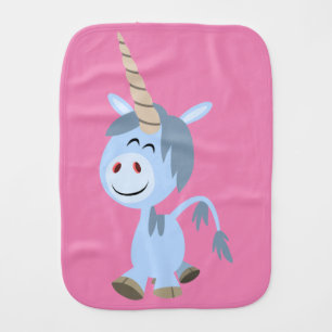 Cute Funny Cartoon Unicorn Burp Cloth