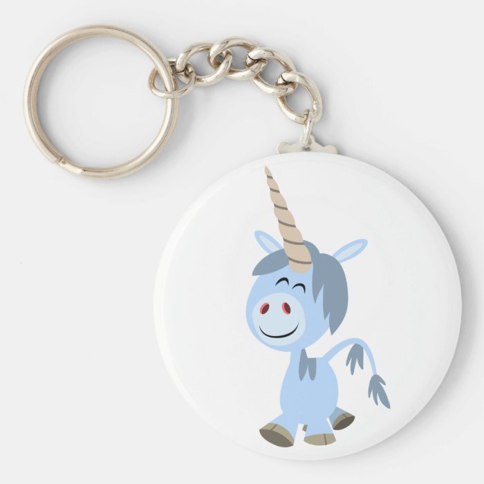 Cute Funny Cartoon Unicorn Keychain