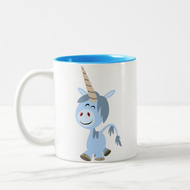 Cute Funny Cartoon Unicorn Mug (Left)