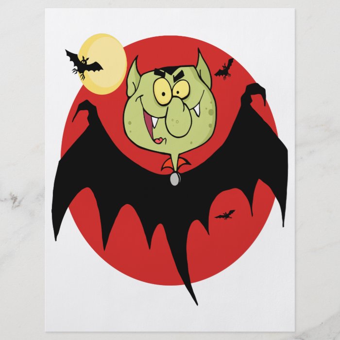 cute funny cartoon vampire bat character flyer design