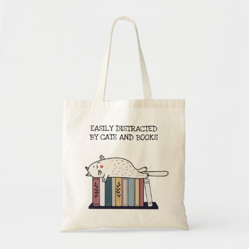Cute Funny Cat Book Lover Bookworm Quote Name Tote Bag