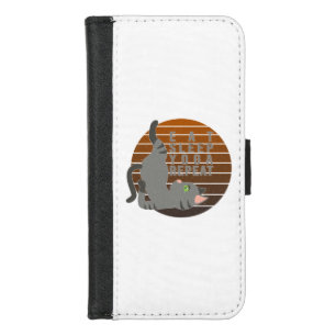 Cute funny cat doing yoga. funny yoga design iPhone 8/7 wallet case