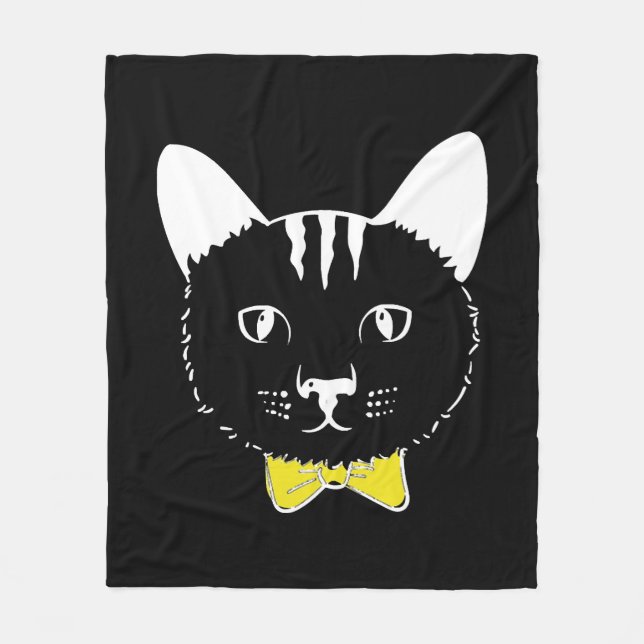 Cute funny cat fleece blanket (Front)
