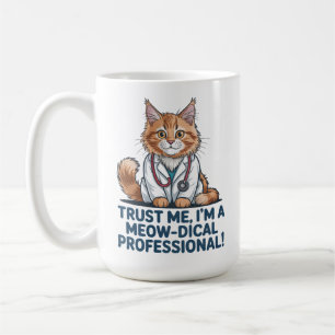 Cute Funny Cat Medical Pun Illustration Coffee Mug