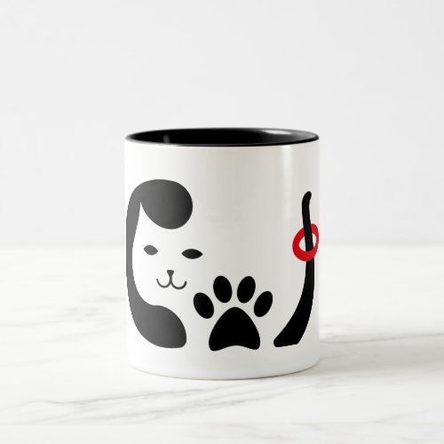 Cute  Funny Cat Meow Two_Tone Coffee Mug