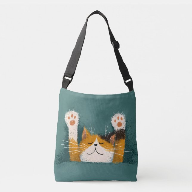 Cute Funny Cat Nap Crossbody Bag (Front)