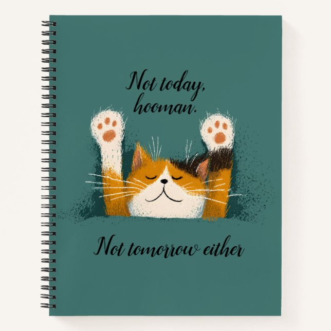 Cute Funny Cat Nap Notebook (Front)