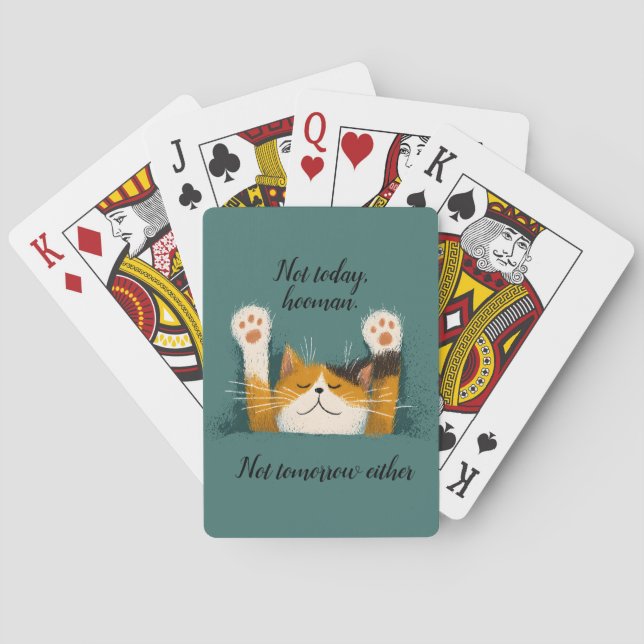 Cute Funny Cat Nap Poker Cards (Back)
